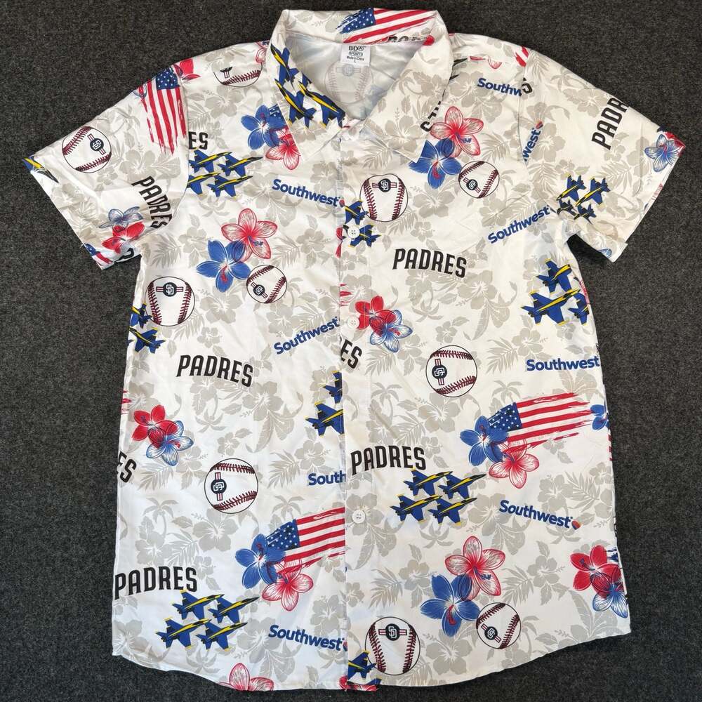 San Diego Padres Patriotic Aloha Hawaiian Shirt Giveaway BDA Sports